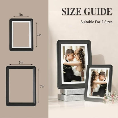 Black 5x7 Picture Frame with Acrylic Front 10 Pack, ABS Frame for 5x7 or 4x11 Photos, Shatterproof UV-Resistant Tabletop Photo Frame, Vertical/Horizontal Display for Home Décor