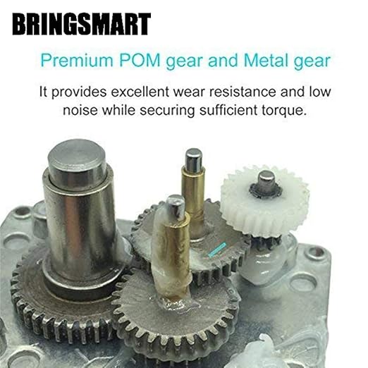BRINGSMART Mini Turbine Geared Motor 24V 470rpm DC Worm Gear Motor 3.4kg.cm Self-Locking Reversed Engine for DIY Robot Rotating Table Door Lock Curtain Machine (24V 470rpm)