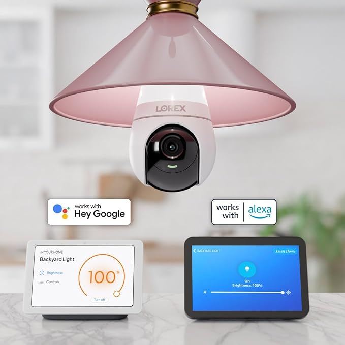 Lorex 2K Wi-Fi Smart Lightbulb Camera | E26/E27 Socket | Pan-Tilt View, Color Night Vision, Person & Vehicle Detection | 2-Way Talk | Alexa/Google | Cloud & Local Storage Option