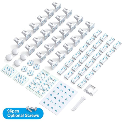 Upgraded Magnetic Cabinet Locks(24locks+4keys) Baby Proofing Cabinet Locks with Fast Installing Tools