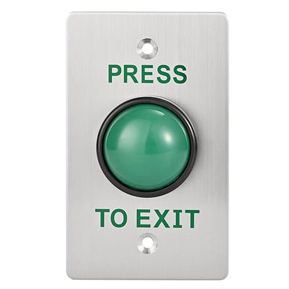 Push to Exit Button for Door Access Control Big Press Button IP68 Waterproof 304 Stainless Steel Shell NO/COM Output