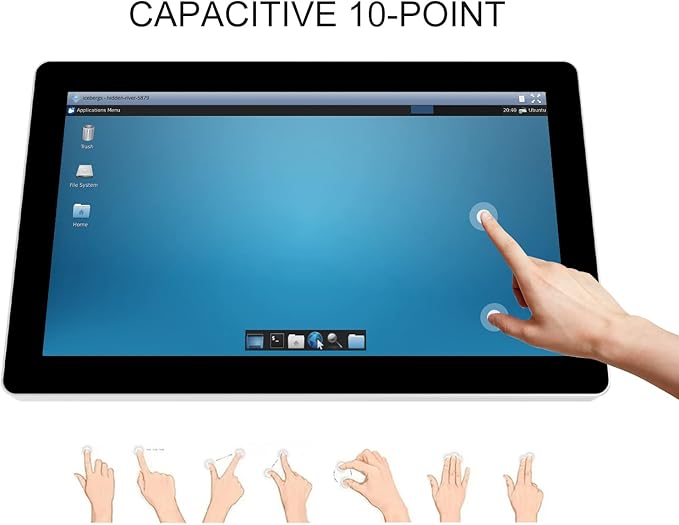 GreenTouch 18.5 Inch Desktop Wall Mountable Multi PCAP Touch Screen Monitor HDMI/VGA/DVI Interface 1366 * 768 Resolution Display