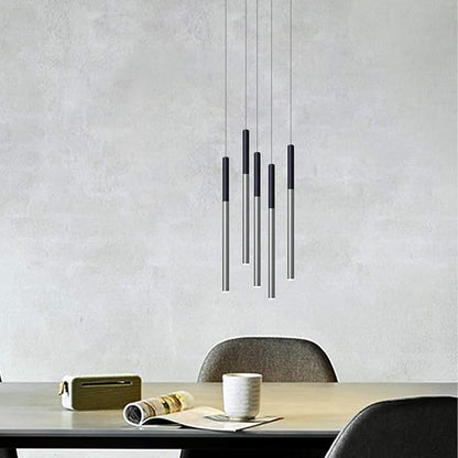 ALTAIR 5 Mini Pendant Lighting Black-Nickel - LED Hanging Light Fixture for Kitchen Island, Bar, Foyer - Cluster Pendants - Dimmable, Adjustable Wire, Lamp Bulb Included