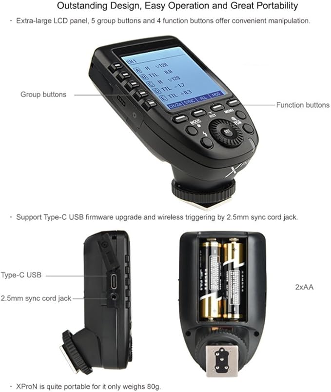 GODOX XPro-N Flash Trigger with Professional Functions Support i-TTL Autoflash Compatible for Nikon DSLR Camera