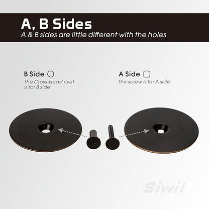 Door Hole Cover Plate Black, 2-5/8" Diameter Solid Steel, Hole Filler Plate - 1 Pack
