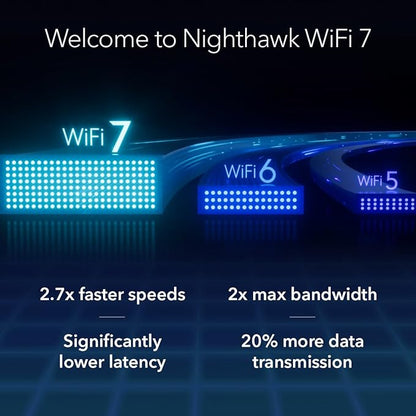 NETGEAR WiFi 7 Range Extender (EXS25) – BE5000 Dual-Band Wireless Signal Booster & Repeater (up to 5 Gbps Speed) - Add up to 1,500 sq. ft., 45 Devices - WPA3 Security, Smart Roaming