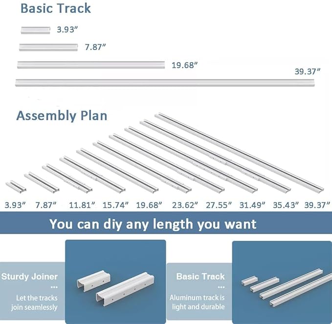 Celling Smart Curtains System, Electric Track with Adjustable Rail,Automatic Curtain Opener,Motorized Curtains Rods With Remote, Compatible with Alexa/Google Home (Up to 120in)