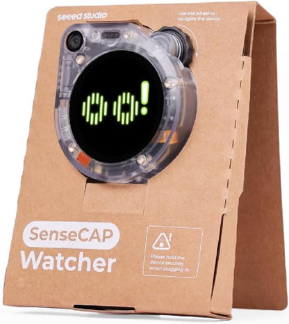 SenseCAP Watcher W1-A AI Agent with Clear Enclosure, ESP32S3 Processor, Microphone, Camera, Speaker, Voice Control
