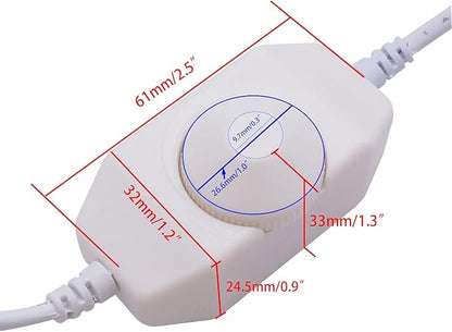 weideer 2Pcs DC12V-24V LED Strip Lights Dimmer Switch PWM Rotary Dimmer Controller Inline Dimmer Switch for LED String Lights Christmas Lights White K-018-W