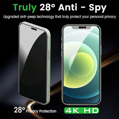 3 Pack Privacy Screen Protector for iPhone 12 6.1 Inch with 3 Pack Camera Lens Protector, Anti Spy Tempered Glass Film, Anti-Scratch, Touch Sensitive, Case Friendly