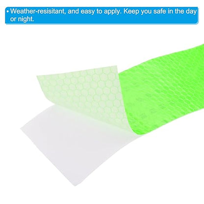 PATIKIL 2 Inch x 10 ft Reflective Tape, 1 Roll Waterproof Self Adhesive High Visibility Caution Warning Safety Tape Reflector with Scraper for Trucks Trailers Cars, Green