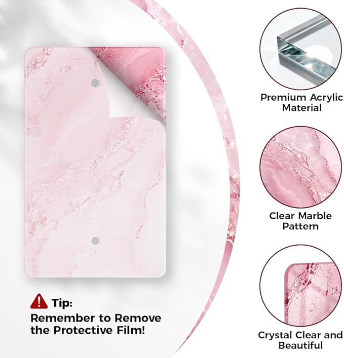Abstract Pink Marble Design Acrylic Wall Plates Blank Wall Plate Light Switch Cover Plate Blank Wall Plate Decorative Acrylic Light Switch Cover