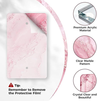 Abstract Pink Marble Design Acrylic Wall Plates Blank Wall Plate Light Switch Cover Plate Blank Wall Plate Decorative Acrylic Light Switch Cover