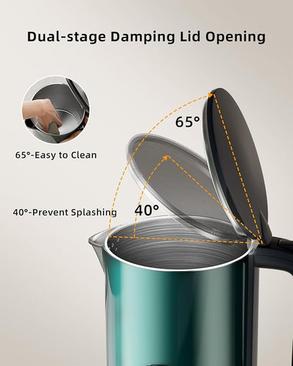 Electric Kettle temperature control 1.7-liter stainless steel kettle,Five Temperature Control Modes,Two-hour heat retention,Green