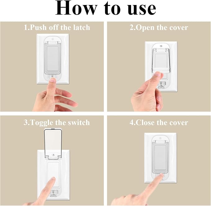 Light Switch Guard Cover 2 Pack Wall Switch Guard Child Proof Rocker Switches Plate Cover Keeps Lights or Switches from Being Accidentally Turned ON or OFF