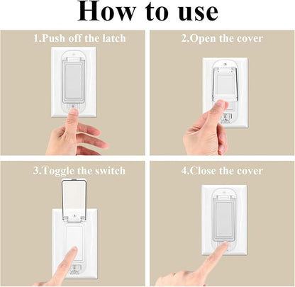 Light Switch Guard Cover 2 Pack Wall Switch Guard Child Proof Rocker Switches Plate Cover Keeps Lights or Switches from Being Accidentally Turned ON or OFF