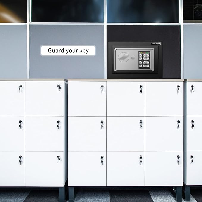 JUGREAT 25 Keys Cabinet with Sensor Light,Electronic Key Safe,Pin Code Keyless Storage Box for Keys,Secure Wall Mount Safe with 25 Key Tags