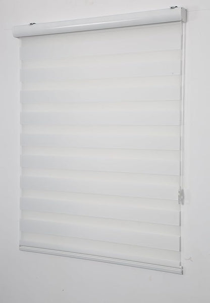 ShadesU Cordless Zebra Blinds for Windows Shade Light Filtering Roller Blinds & Shades (Maxium Height 72inch) (White Color) (Width 24 inch)