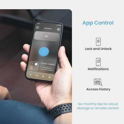 Lockly Vision Elite Video Smart Lock with Camera, Smart Wi-Fi Deadbolt for Front Door, PIN Genie® Keypad, Fingerprint Door Lock, Motion Sensor, App Remote Control, 2-Way Audio Doorbell, No Monthly Fee