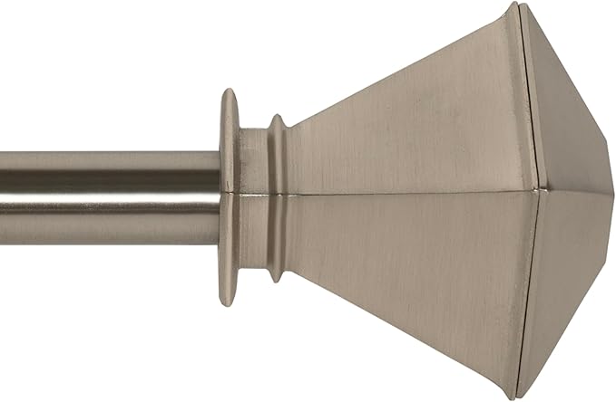 Deco Window Adjustable Curtain Rod for Windows 18 to 44 Inch (Pack of 1) Extendable Heavy Duty 3/4 Inch Iron Drapery Pole with Finials Wall Mounted French Door Curtain Rods (Silver)