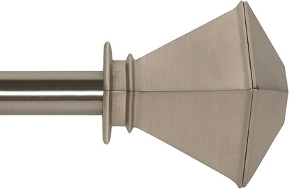 Deco Window Adjustable Curtain Rod for Windows 18 to 44 Inch (Pack of 1) Extendable Heavy Duty 3/4 Inch Iron Drapery Pole with Finials Wall Mounted French Door Curtain Rods (Silver)