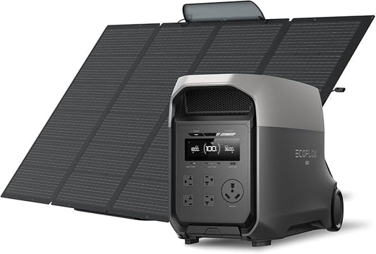 EF ECOFLOW DELTA 3 Ultra Portable Power Station with 400W Solar Panel, 3072Wh LiFePO4 Battery, 3600W (Surge 7200W) Output, Solar Generator for Home Use, Camping Accessories, Emergencies & RV Backup