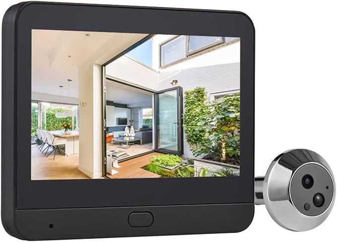 Smart Video Doorbell Camera, WiFi Door Peephole Camera with 4.3in Display Monitor, Tuya APP Wireless Digital Door Viewer, Smart Motion Detection, Night Vision, Rechargeable 5000Ah Battery