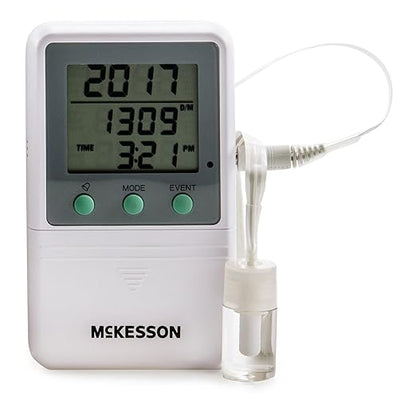 McKesson Refrigerator and Freezer Thermometer, Single-Probe - Waterproof Digital Triple Display, 1 Count