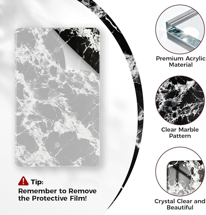 Black White Marble Pattern Acrylic Wall Plate Cover Switch Plate Covers Cover Light Switch Cover Switch Cover Decorative Electrical Outlet Cover Plates Outlet Covers Switch Cover 2 Gang