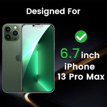 3 Pack Privacy Screen Protector for iPhone 13 Pro Max 6.7 Inch with 3 Pack Camera Lens Protector, Anti Spy Tempered Glass Film, Anti-Scratch, Touch Sensitive, Case Friendly