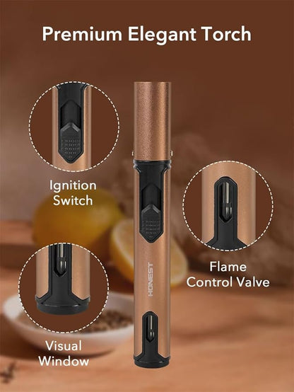 23Pcs Whiskey Smoker Kit with Torch-12 Wood Chips, Ice Ball Mold, Cocktail Smoker Infuser Kit, Old Fashioned Drink Smoker Kit, Birthday Bourbon Whiskey Gifts for Men,Dad,Him, Christmas