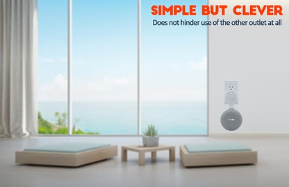 Outlet Wall Mount Holder for Google Home Mini (1st & 2nd Genernation), A Space-Saving Accessories for Google Nest Mini Speaker (White)