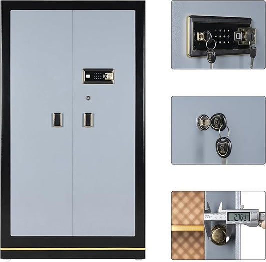 Extra Large Safe - MLJ 38.9 Cu Ft Heavy Duty Safety Box with Fingerprint & Digital Keypad Lock, Heavy Duty Large Home Safe wth 4 Removable Shelves,Perfect for Home, Office, Garage, Business Use