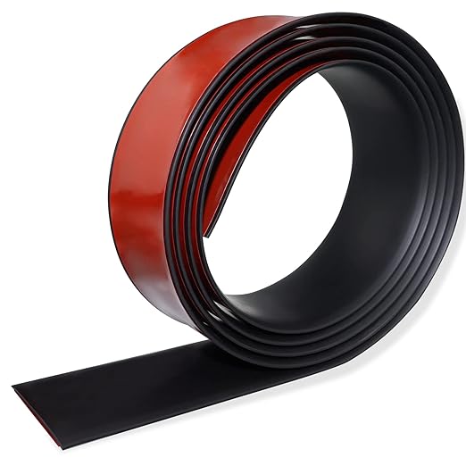 Floor Transition Strip Self Adhesive Floor Cover Strips Laminate 2" Wide Vinyl Flat Divider Transitions (5cm, 6.56Ft, Black)