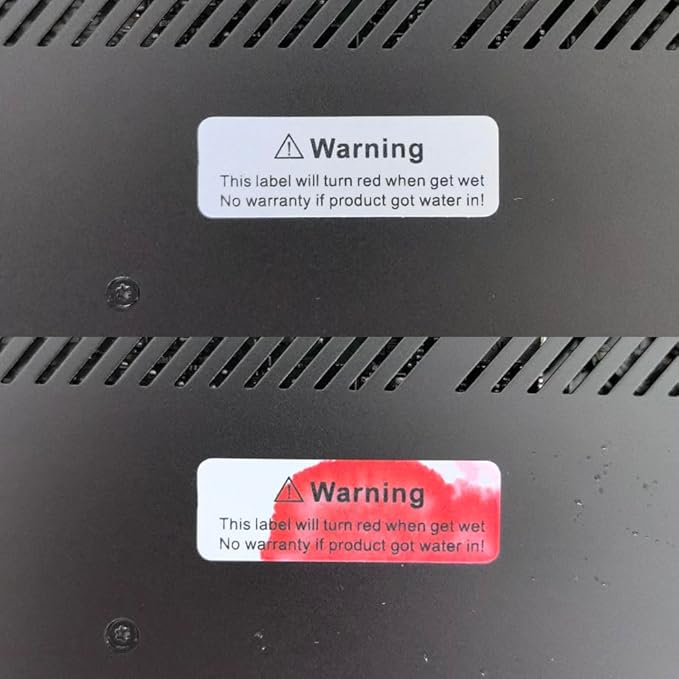 170pcs1.2x0.4 inch Water Sensitive Sticker Turn Red When Got Wet Device Potential Damage Indicator Warranty Void Instruction Liquid Sensor Label