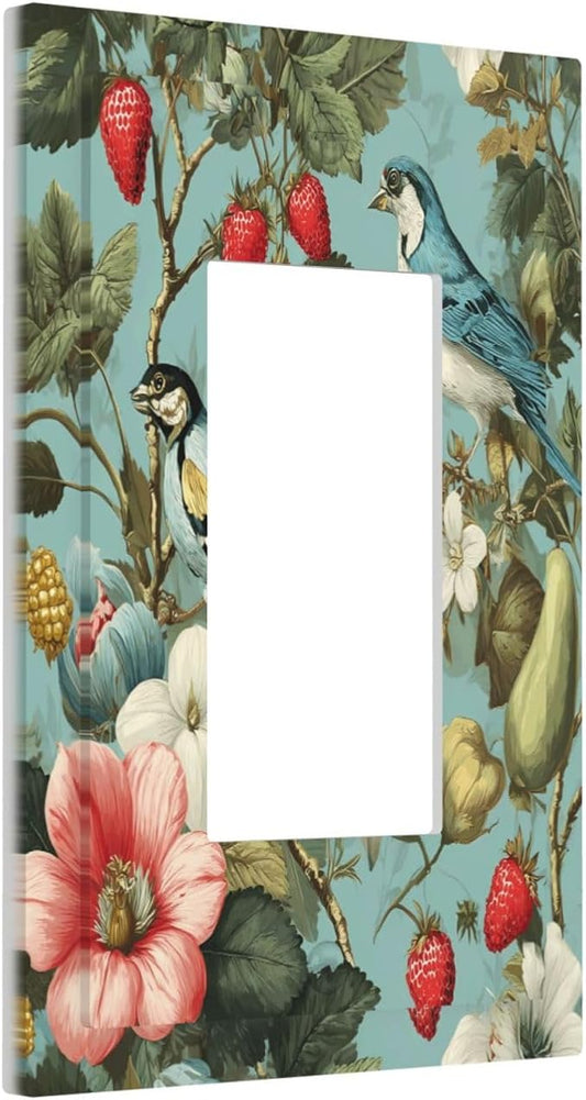 William Morris Flower 1 Gang Single Rocker Wall Plate Cover Decorative Light Switch Covers Electrical Faceplate Switch Plates for Bathroom Kitchen Home