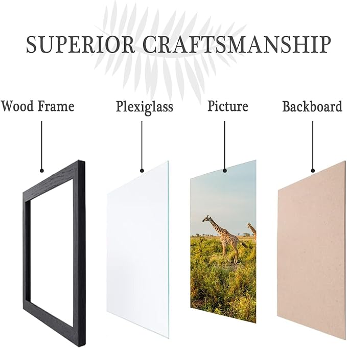 12x12 Picture Frame Set of 3, Black Wooden Frame 12x12 Square Wall Gallery Poster Photo frame with Durable Shatter Resistant Plexiglass,Horizontal and Vertical Formats for Wall Hanging best gift