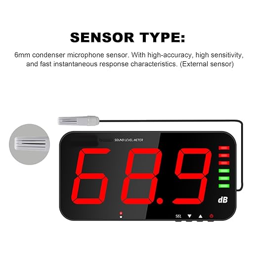 Decibel Meter Sound Alarm Wall Hanging Noise 30-130db Reader Digital Large LCD Display Mounted Temperature Humidity Measuring Level Db Tester TA654B