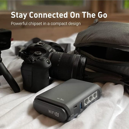 GL.iNet GL-AXT1800 (Slate AX) Portable Travel Router, Pocket Wi-Fi 6 Wireless Internet Router, Portable VPN Routers WiFi for Travel, Public Computer Routers, Business, Moblie/RV/Cruise/Plane