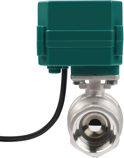 U.S. Solid 1-1/4" Motorized Ball Valve with US Plug 110VAC Stainless Steel Electrical Ball Valve,Auto Return, Normally Closed, IP65