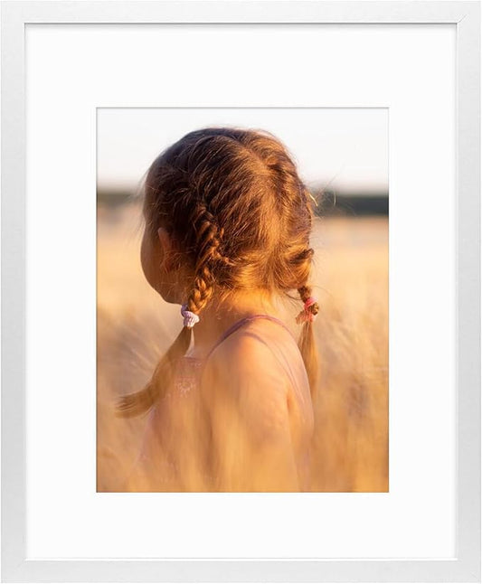 Golden State Art, 16X20 Picture Frame with Mat for 11X14 - High Definition Glass Wall Mounting Horizontal Vertical Display (White, 1 Pack)
