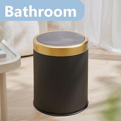 2Pack Automatic Bathroom Trash Can, Touchless Motion Sensor Garbage Can with Lid, Smart Dog Proof Trash Bin, Plastic Wastebasket for Bedroom, Office, Living Room, 2.8 Gallon+3.7 Gallon (Dark Grey)