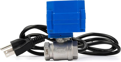 U.S. Solid 3/4" Motorized Ball Valve with US Plug 110VAC Stainless Steel Electrical Ball Valve,Auto Return, Normally Open