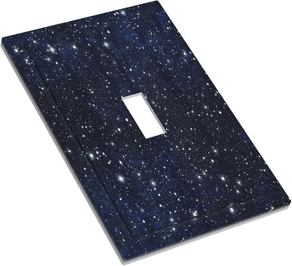 Personalized Wall Plate Decorative Light Switch Cover Night Sky Star Cosmic Starry Fantasy Galaxy Universe Space Single Toggle Switchplate 1 Gang Switchcover Decora Light Switch Plate