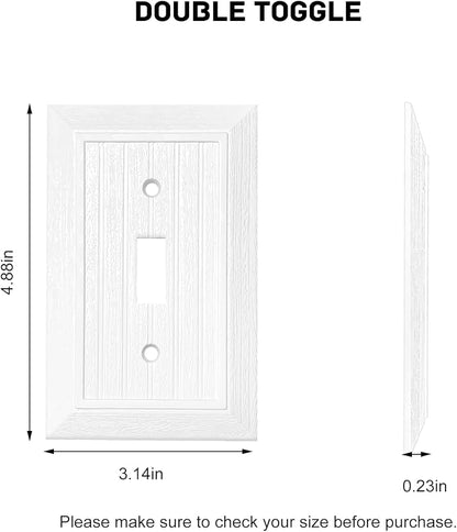 Modern Decorative Wall Plate Retro Wood Grain design Switch Cover Outlet Cover for Light Switch, Smart Switch, Dimmer, GFCI, USB Outlet (10 Pack, Single Toggle)