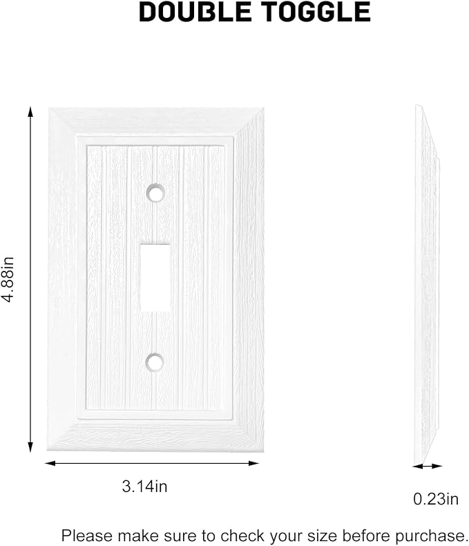 Modern Decorative Wall Plate Retro Wood Grain design Switch Cover Outlet Cover for Light Switch, Smart Switch, Dimmer, GFCI, USB Outlet (4 Pack, Single Toggle)