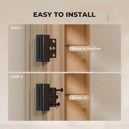 3 Pack Home Security Door Reinforcement Lock, Childproof Safety Door Lock Latch Stopper, Removable Screw-Mounted, Prevent Home Unauthorized Entry, Aluminum Construction, Withstands 800 lbs