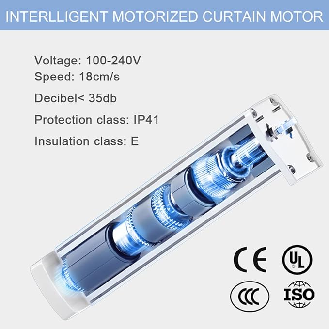 Celling Smart Curtains System, Electric Track with Adjustable Rail,Automatic Curtain Opener,Motorized Curtains Rods With Remote, Compatible with Alexa/Google Home (Up to 200in)