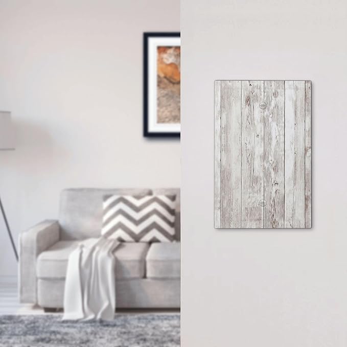 Light Switch Cover Plate Rustic Vintage White Wood Grain 1 Gang No Device Blank Electrical Wall Plates Faceplate Decorative Switch Plate for Farmhouse Home Decor