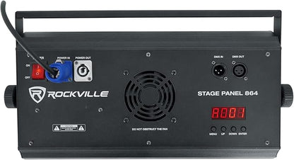 Rockville Stage Panel 864 LED RGB Pro Stage Wash Light + Strobe + Matrix Combo